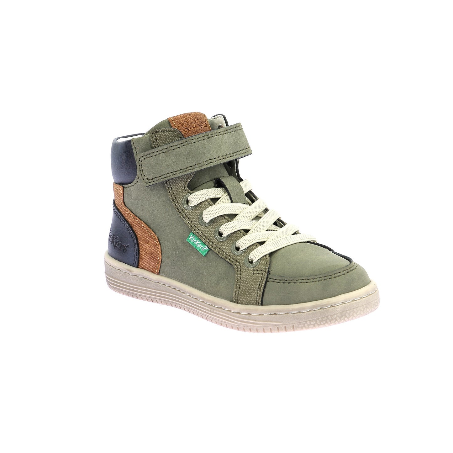 Kickers Lolastic Girls' Khaki Camel Flexible High-Top Junior Sneakers