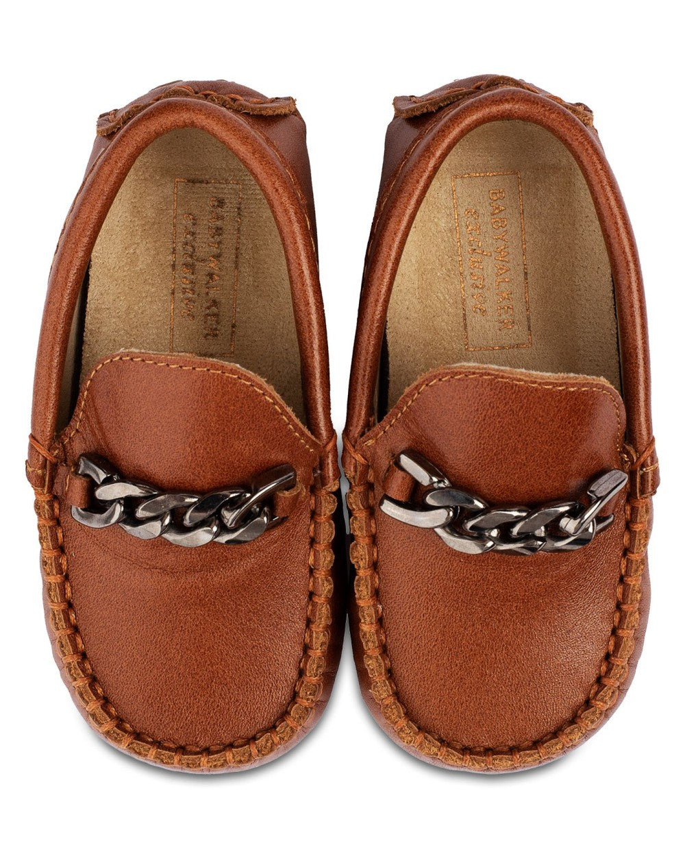 Boys' Elegant Tan Loafer Shoes with Metal Buckle by Babywalker