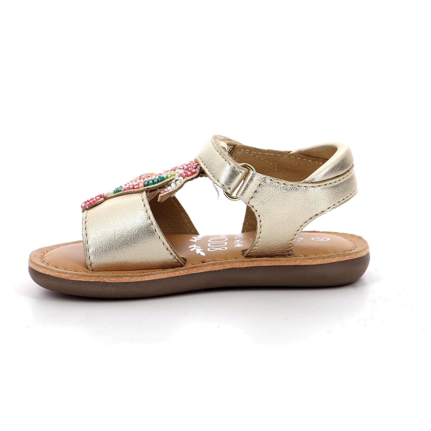 MOD 8 Cloonimals Gold Baby Girl Sandals with Fun Pattern Velcro Closure