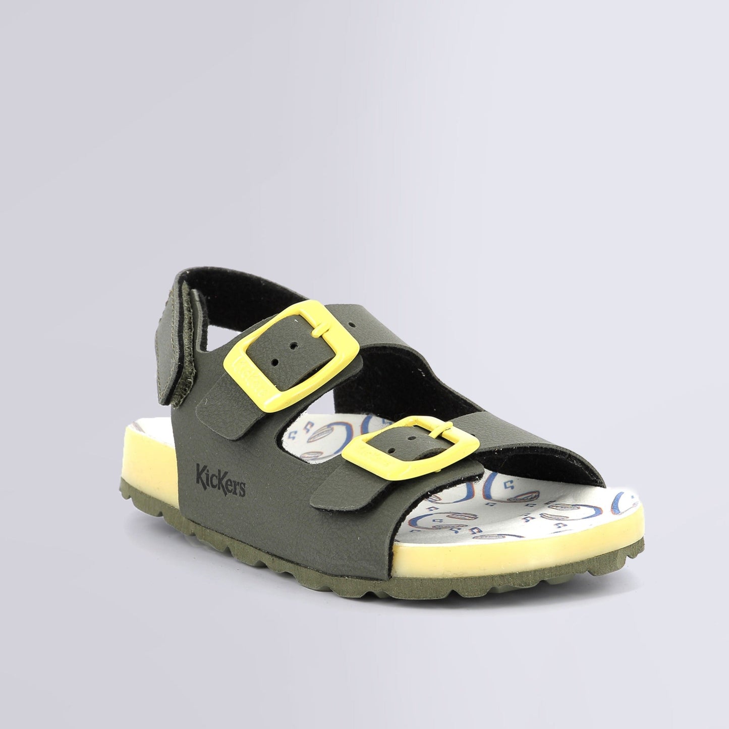 Kickers Kids Anatomical Sandals Boys Khaki Yellow Sunyva