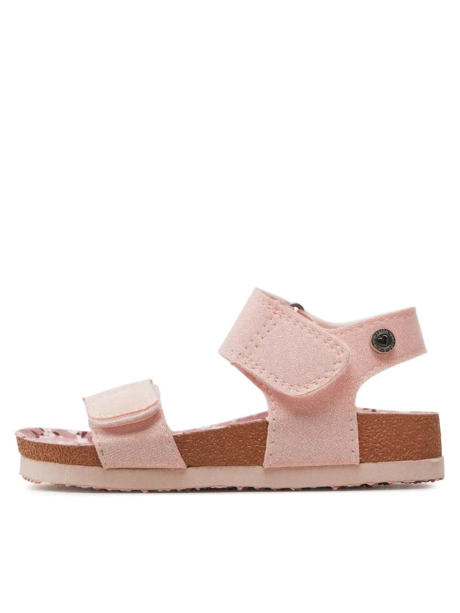 Girls' Pink Glitter Bio Sole Sandals with Floral Fantasy Print Insole 71354