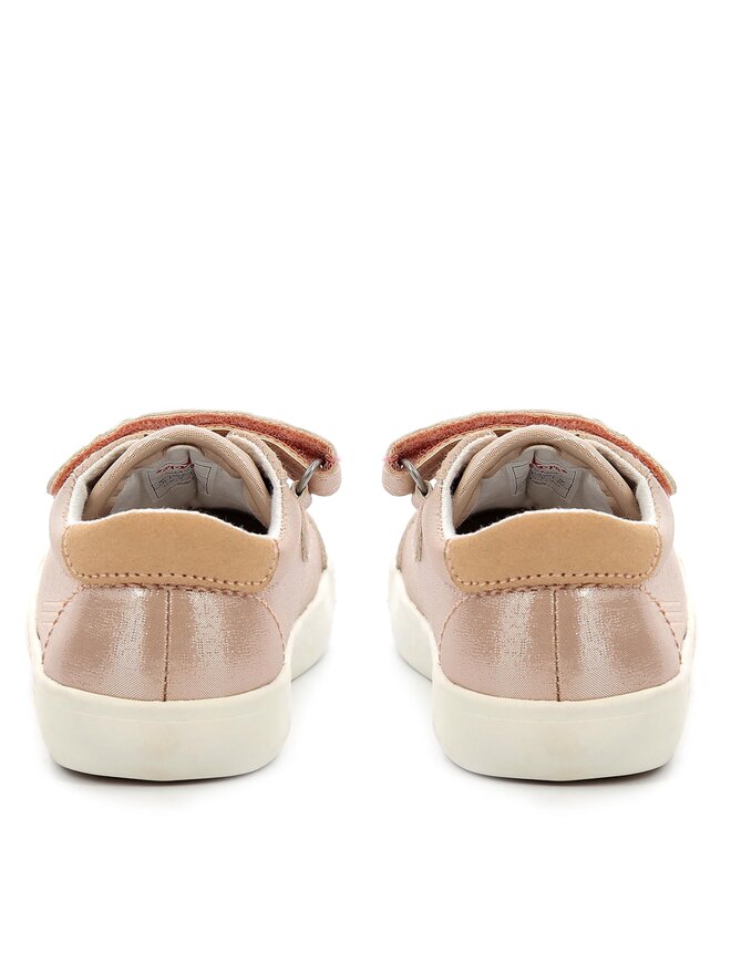 Kickers Kickgoldi Pink Suede Fabric Kids Sneakers with Velcro Strap