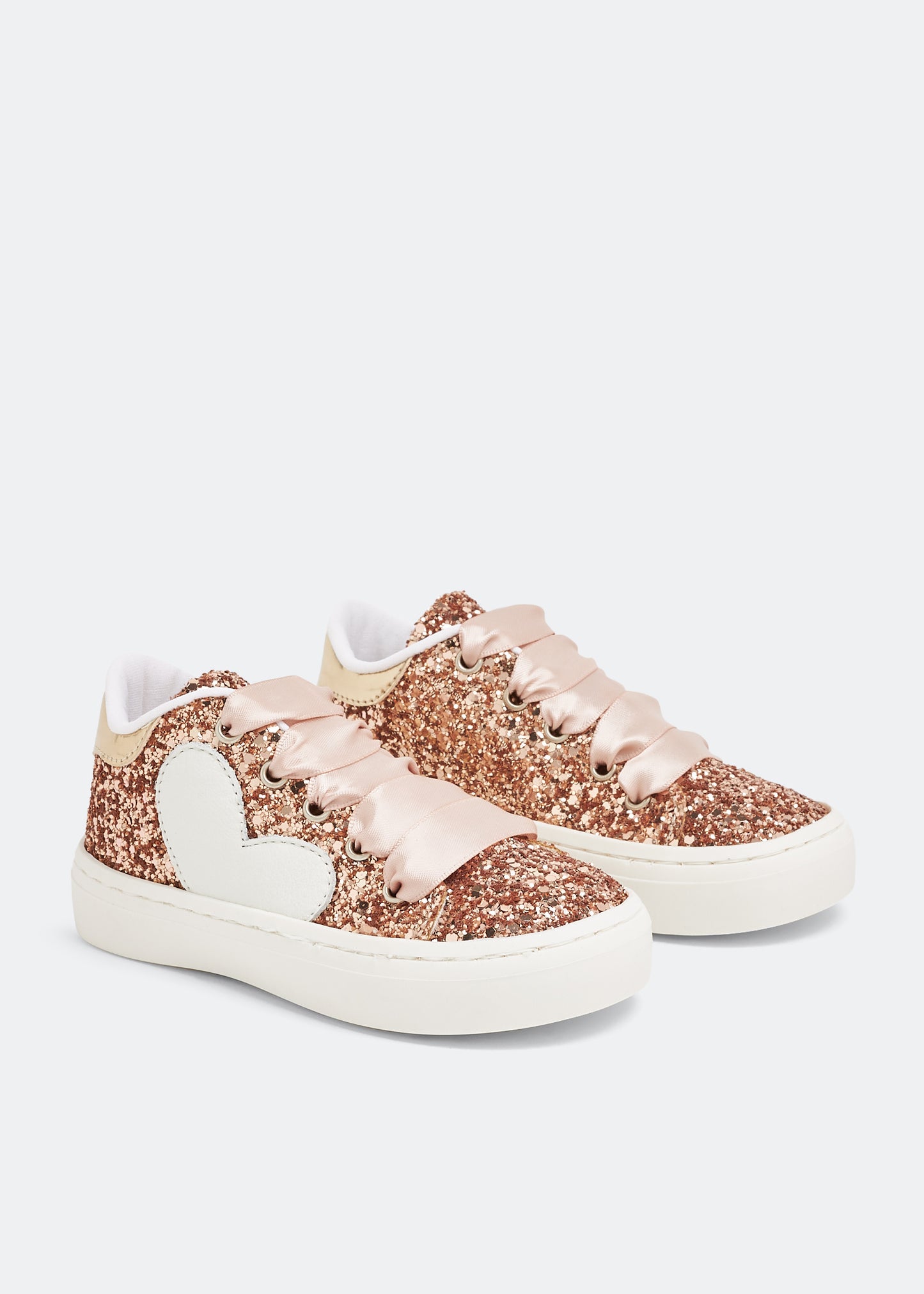 Babywalker Sparkling Pink Glitter Kids' Sneakers with Heart Detail
