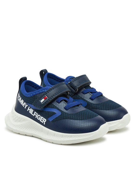 Tommy Hilfiger Kids' Dark Blue Athletic Sneakers with Easy Velcro Straps
