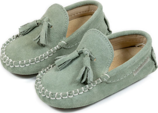 Premium Babywalker Bay Leaf Mint Leather Moccasins for Boys' Baptism & Formal Events