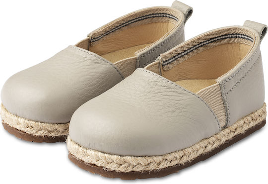 Babywalker BW4249 Gray Leather Espadrilles for Baptism, Comfortable Slip-on Shoes