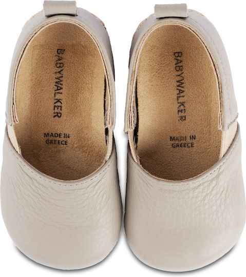 Babywalker BW4249 Gray Leather Espadrilles for Baptism, Comfortable Slip-on Shoes