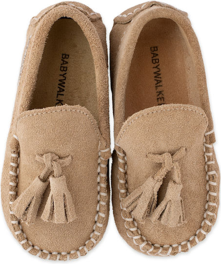 Babywalker BW4011 Nude Leather Moccasins: Perfect Baptism & Formal Shoes for Boys