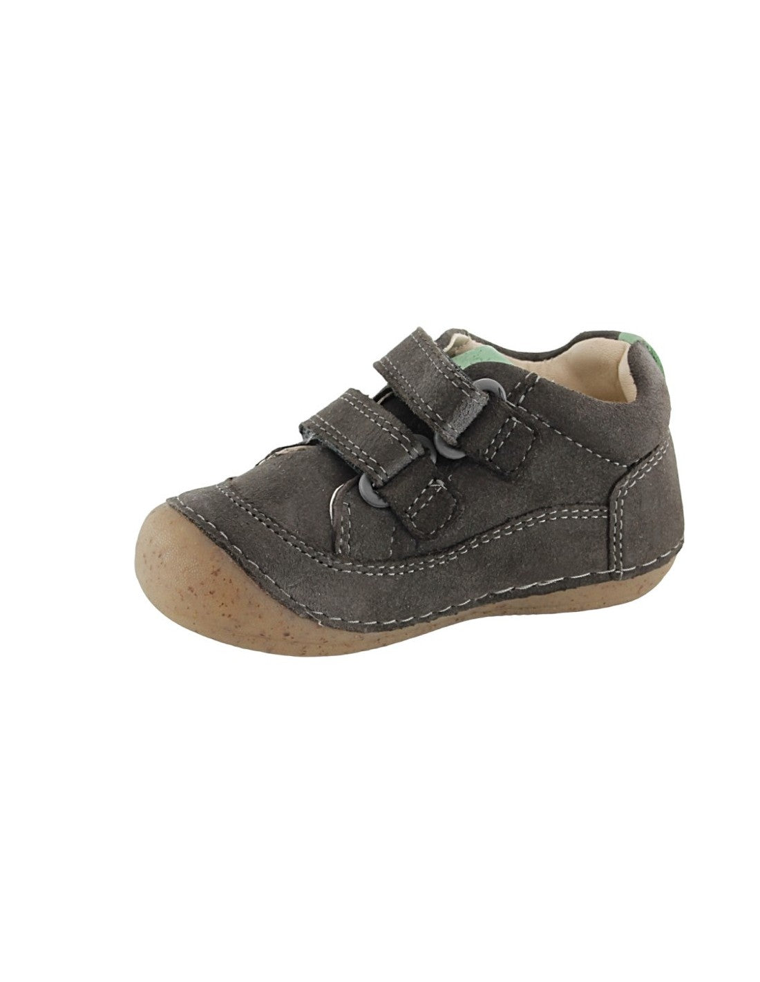 Kickers Sostankro Kids' Flexible Lightweight Gray Double Velcro Strap Shoes