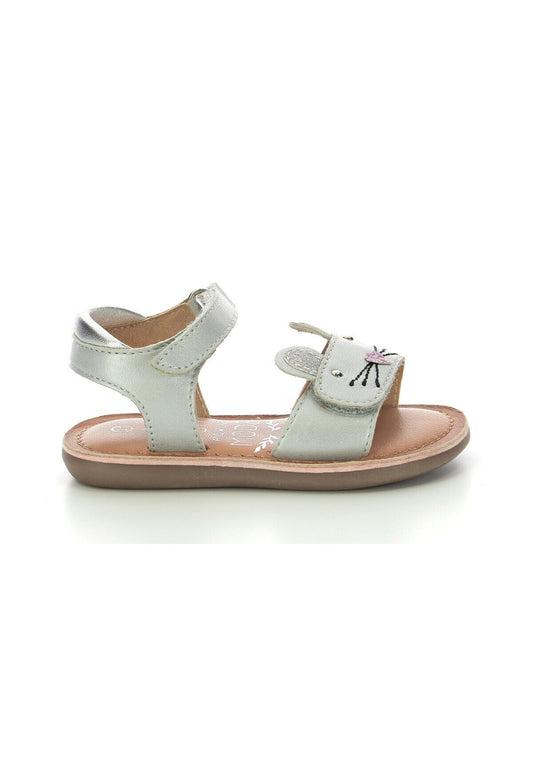 Mod8 CLOONIE Silver Baby Sandals: Hook-and-Loop Fastener, Flat Rubber Sole