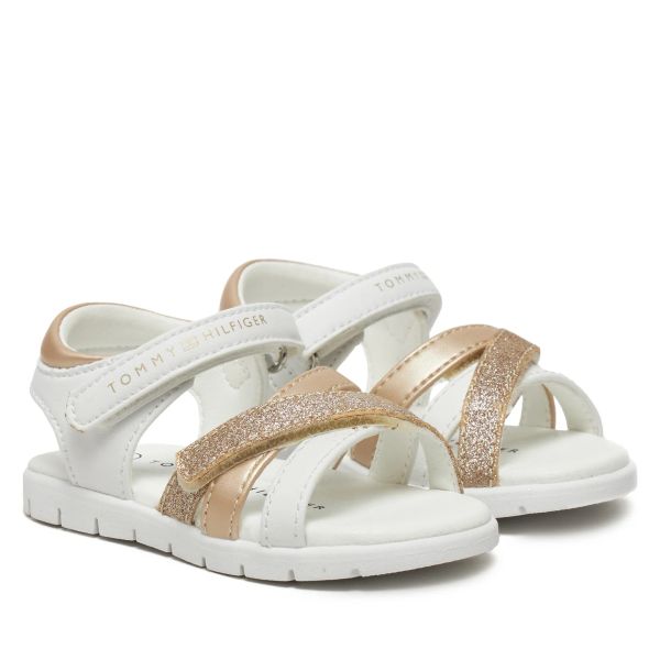 Girls' Sparkle Glitter Strap Metallic Sandals T1A2-33770-0273