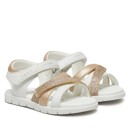 Girls' Sparkle Glitter Strap Metallic Sandals T1A2-33770-0273