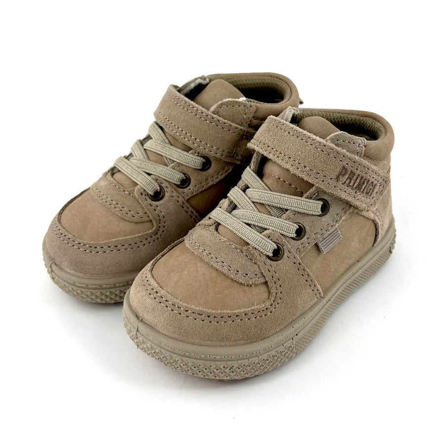 Primigi Boys' Beige High-Top Sneakers: Comfy First Step with Non-Slip Sole 8857211