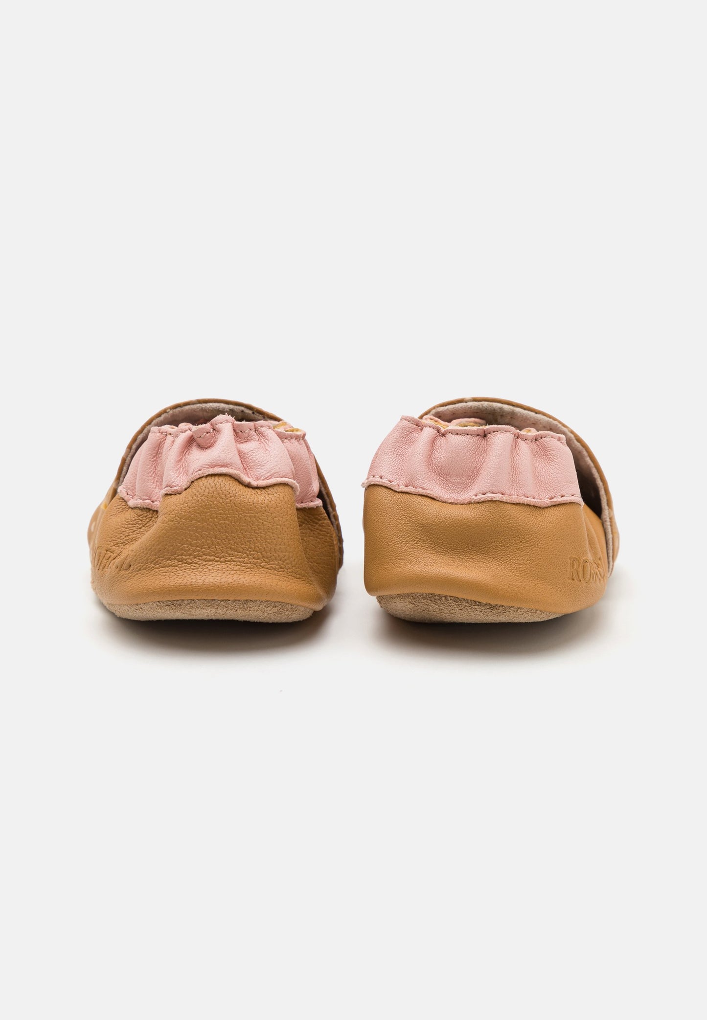 Robeez Baby Girl Soft Sole Leather Slippers Gift Set - Camel Light Brown