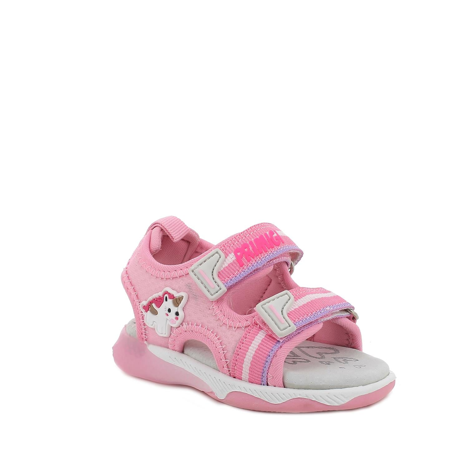 Primigi Girl's Pink Light-Up Sandals with Adjustable Straps & Leather Insole