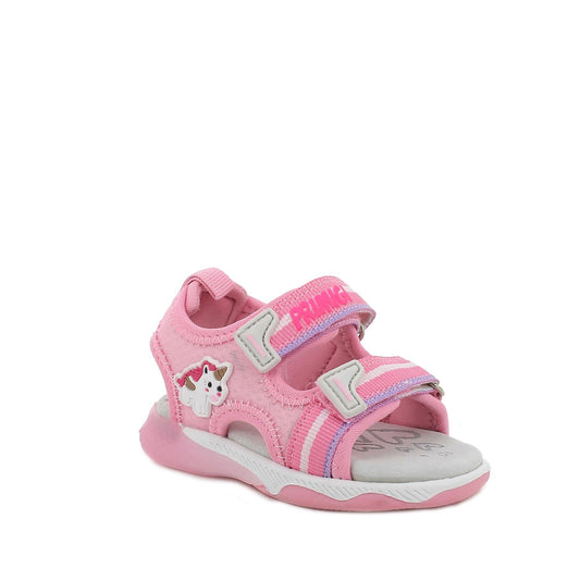 Primigi Girl's Pink Light-Up Sandals with Adjustable Straps & Leather Insole