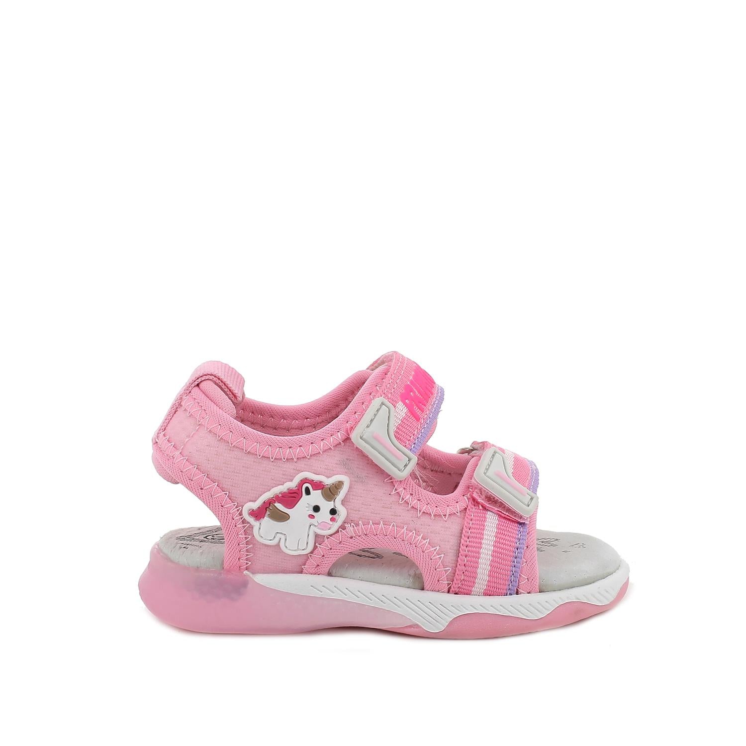 Primigi Girl's Pink Light-Up Sandals with Adjustable Straps & Leather Insole