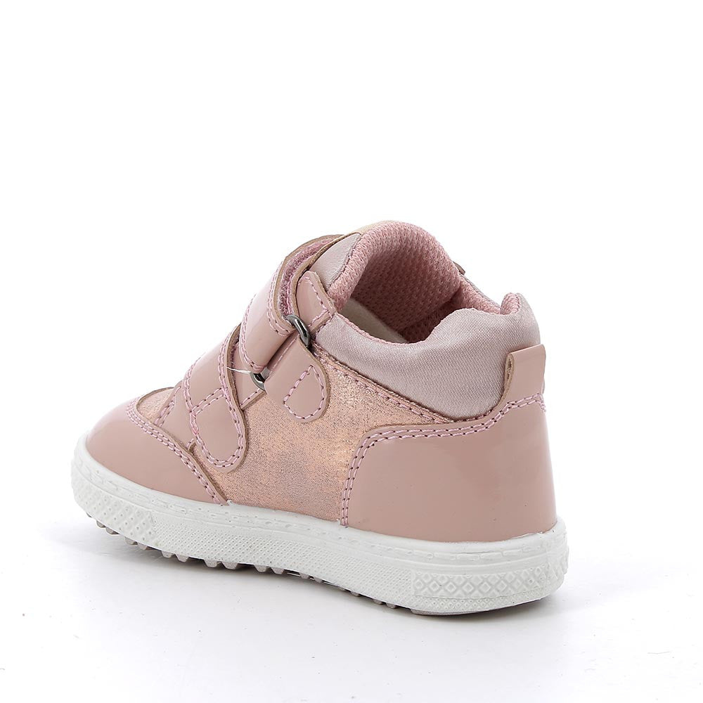 Primigi Girls' Pink Glitter Star First Step Shoes with Double Velcro