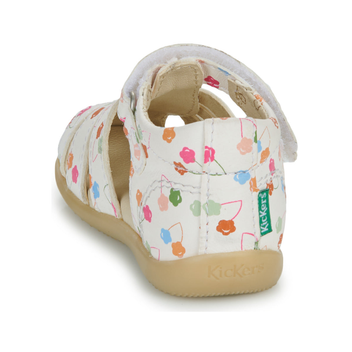 Kickers Bigflo-2 White Anatomic Kids Sandals for First Steps, Velcro Closure