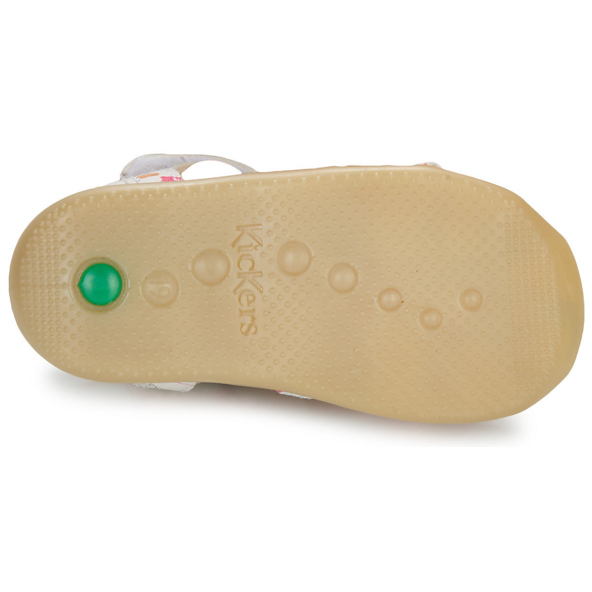 Kickers Bigflo-2 White Anatomic Kids Sandals for First Steps, Velcro Closure