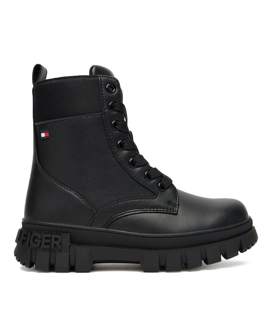 Tommy Hilfiger Women's Black Ankle Boots with Synthetic Leather