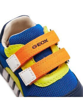 Geox B Iupidoo Kids Anatomic Sneakers with Velcro Straps, Navy Blue
