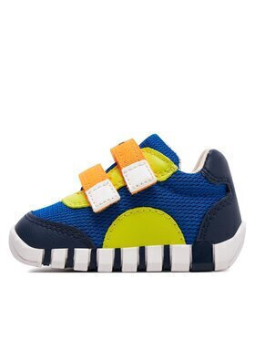 Geox B Iupidoo Kids Anatomic Sneakers with Velcro Straps, Navy Blue