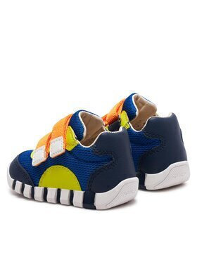 Geox B Iupidoo Kids Anatomic Sneakers with Velcro Straps, Navy Blue