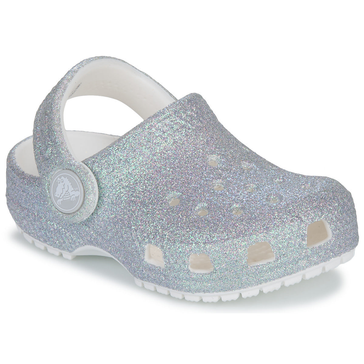 CROCS Classic Iridescent Glitter Toddler Clog Silver Comfortable Slip-On 210985 -210986 -100