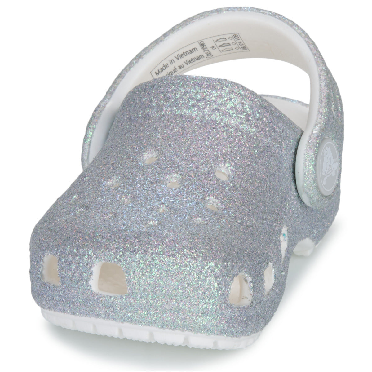 CROCS Classic Iridescent Glitter Toddler Clog Silver Comfortable Slip-On 210985 -210986 -100