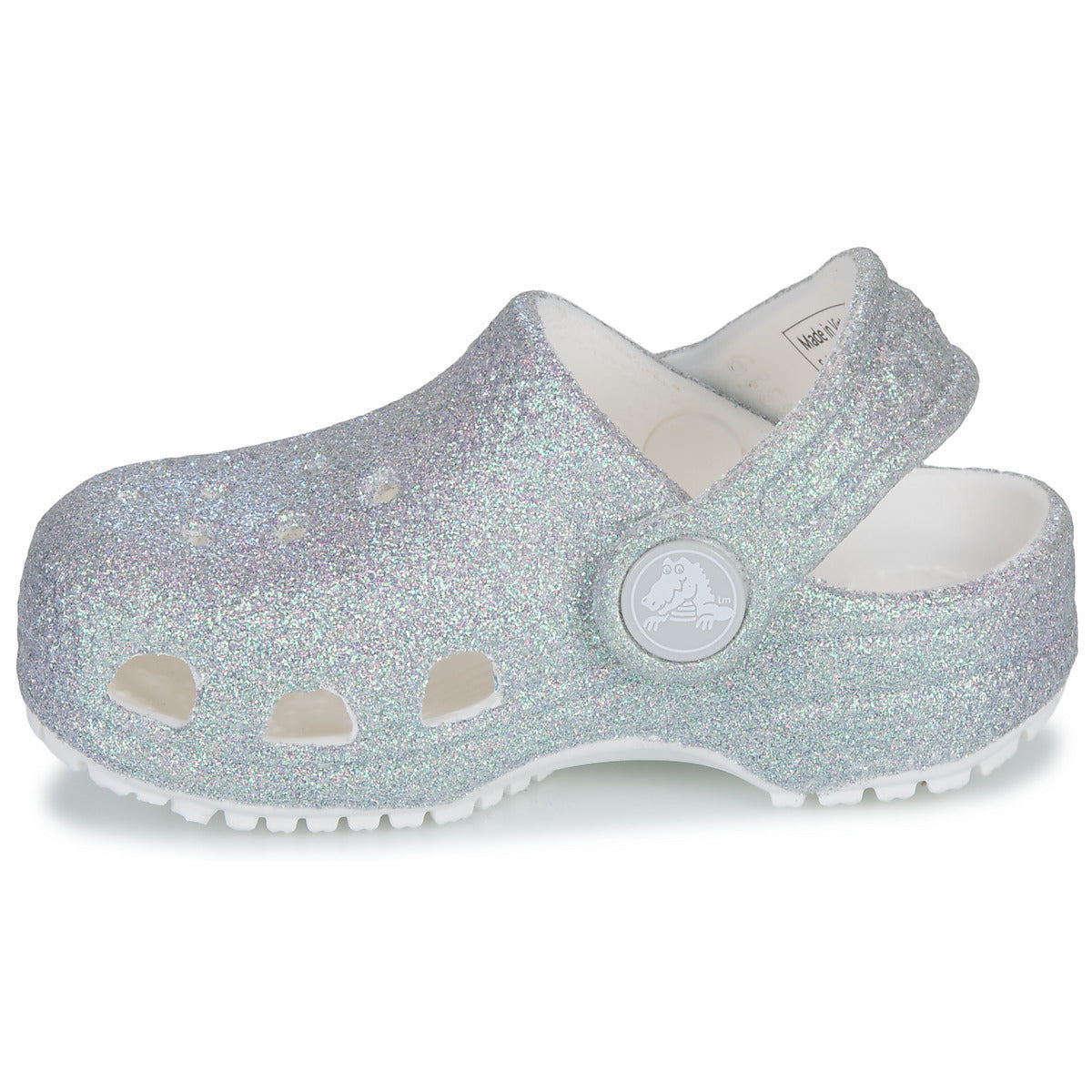 CROCS Classic Iridescent Glitter Toddler Clog Silver Comfortable Slip-On 210985 -210986 -100