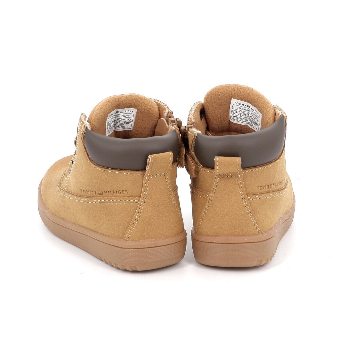 Tommy Hilfiger Kids' Brown Lace-Up Boots: Warm Fleece Lined Synthetic Leather
