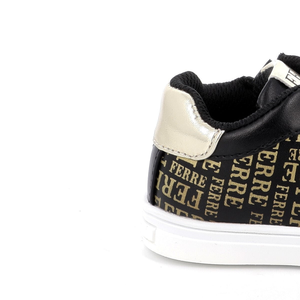 Gianfranco Ferre Girls' Anatomic Black Sneakers with Gold Accents - FB-350