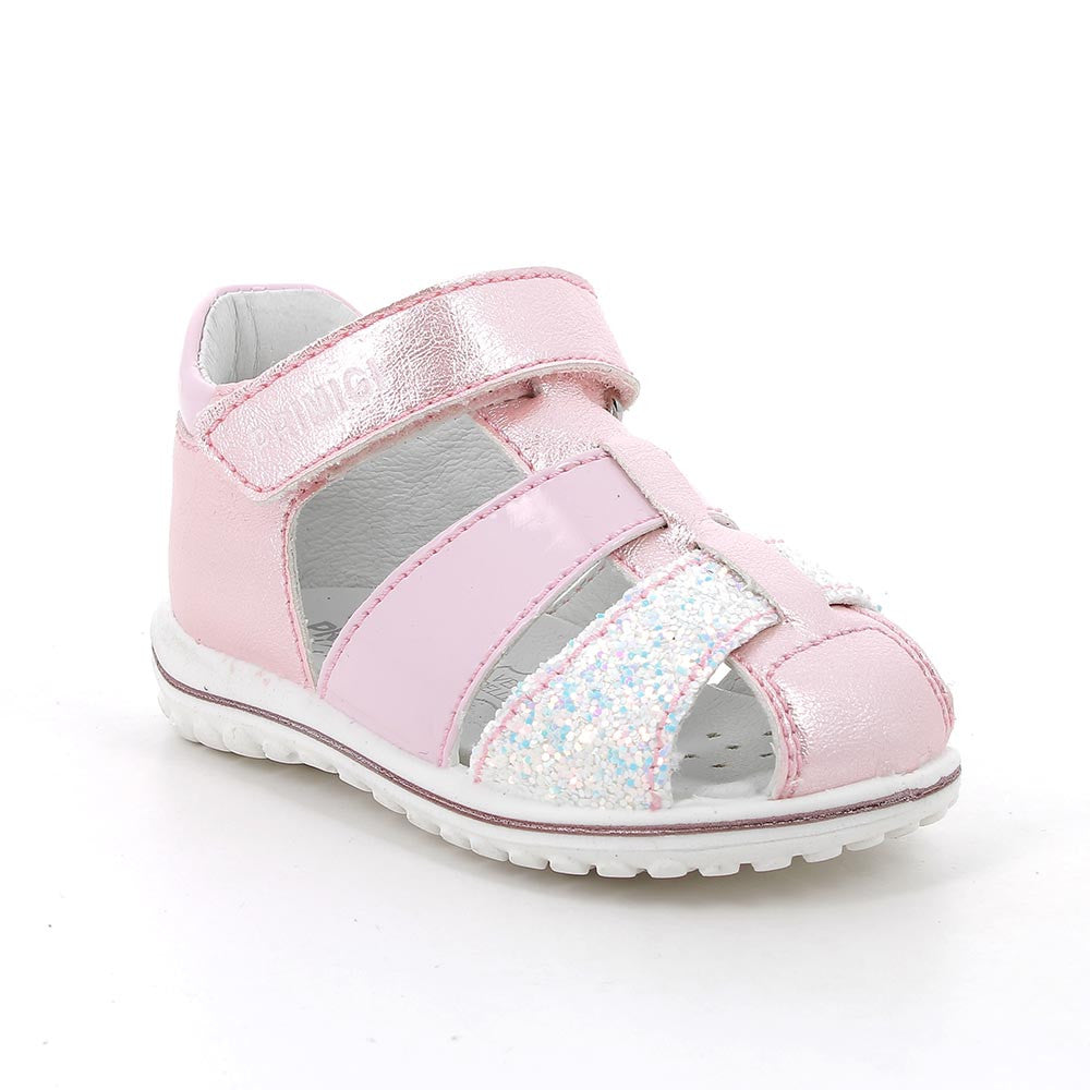 Girls' Pink Velcro Sandals with Breathable Chrome-Free Leather Lining