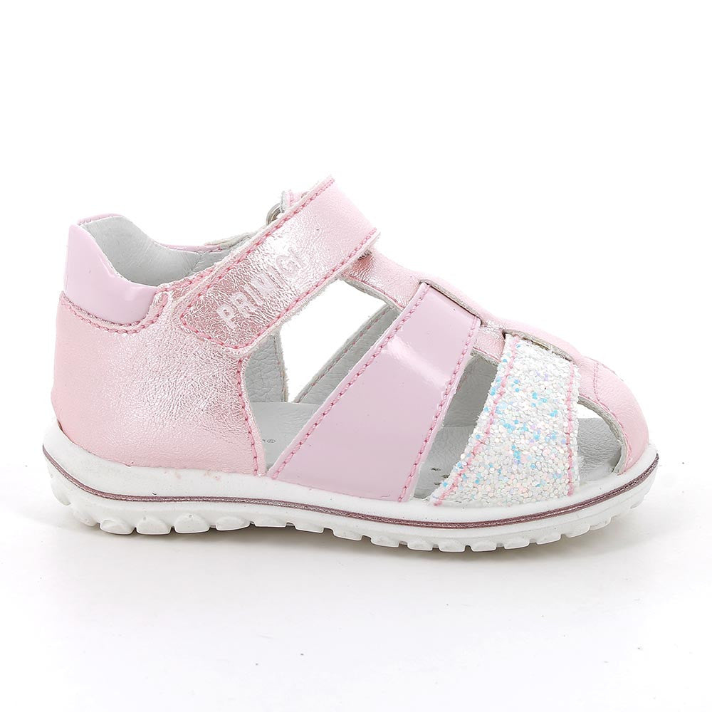 Girls' Pink Velcro Sandals with Breathable Chrome-Free Leather Lining