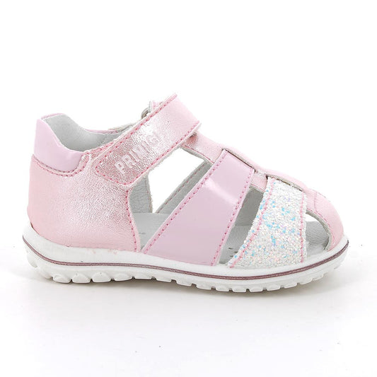 Girls' Pink Velcro Sandals with Breathable Chrome-Free Leather Lining