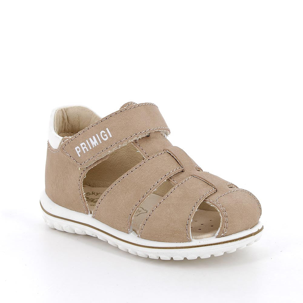 Comfortable Velcro Boys' Sandals - Durable Beige Synthetic Leather Footwear