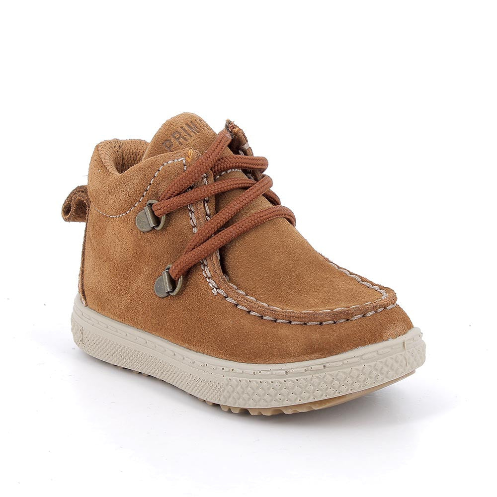 Primigi Boys' Brown Suede First Steps Lace-Up Shoes - Comfortable & Flexible