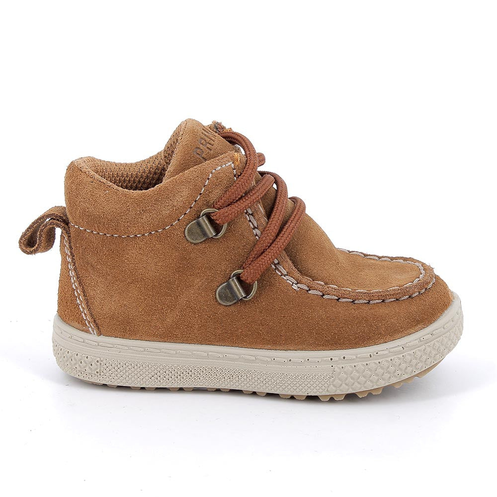 Primigi Boys' Brown Suede First Steps Lace-Up Shoes - Comfortable & Flexible
