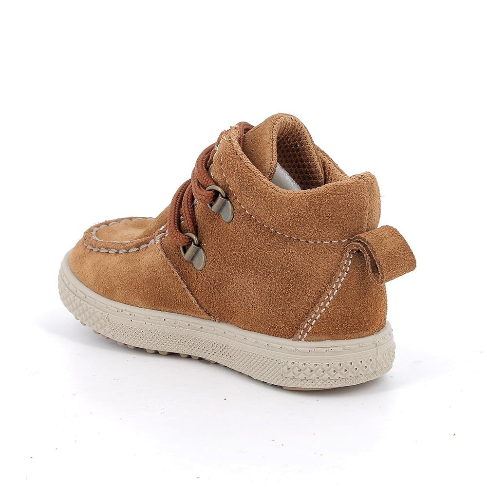 Primigi Boys' Brown Suede First Steps Lace-Up Shoes - Comfortable & Flexible