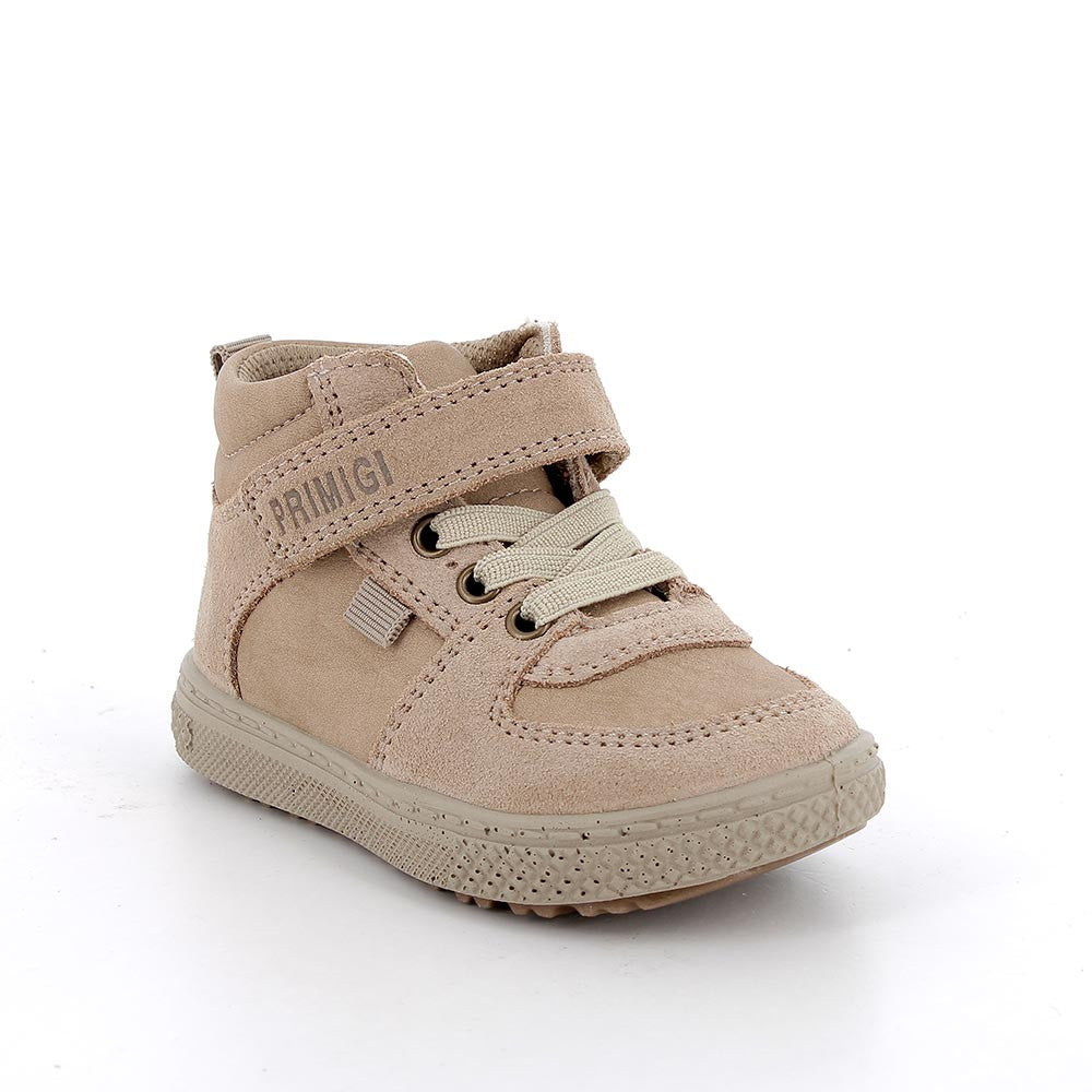 Primigi Boys' Beige Velcro Sneakers: Comfy First Step with Non-Slip Sole