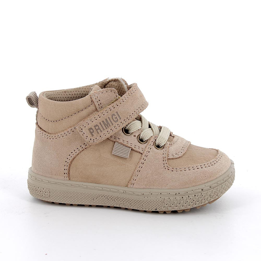 Primigi Boys' Beige Velcro Sneakers: Comfy First Step with Non-Slip Sole