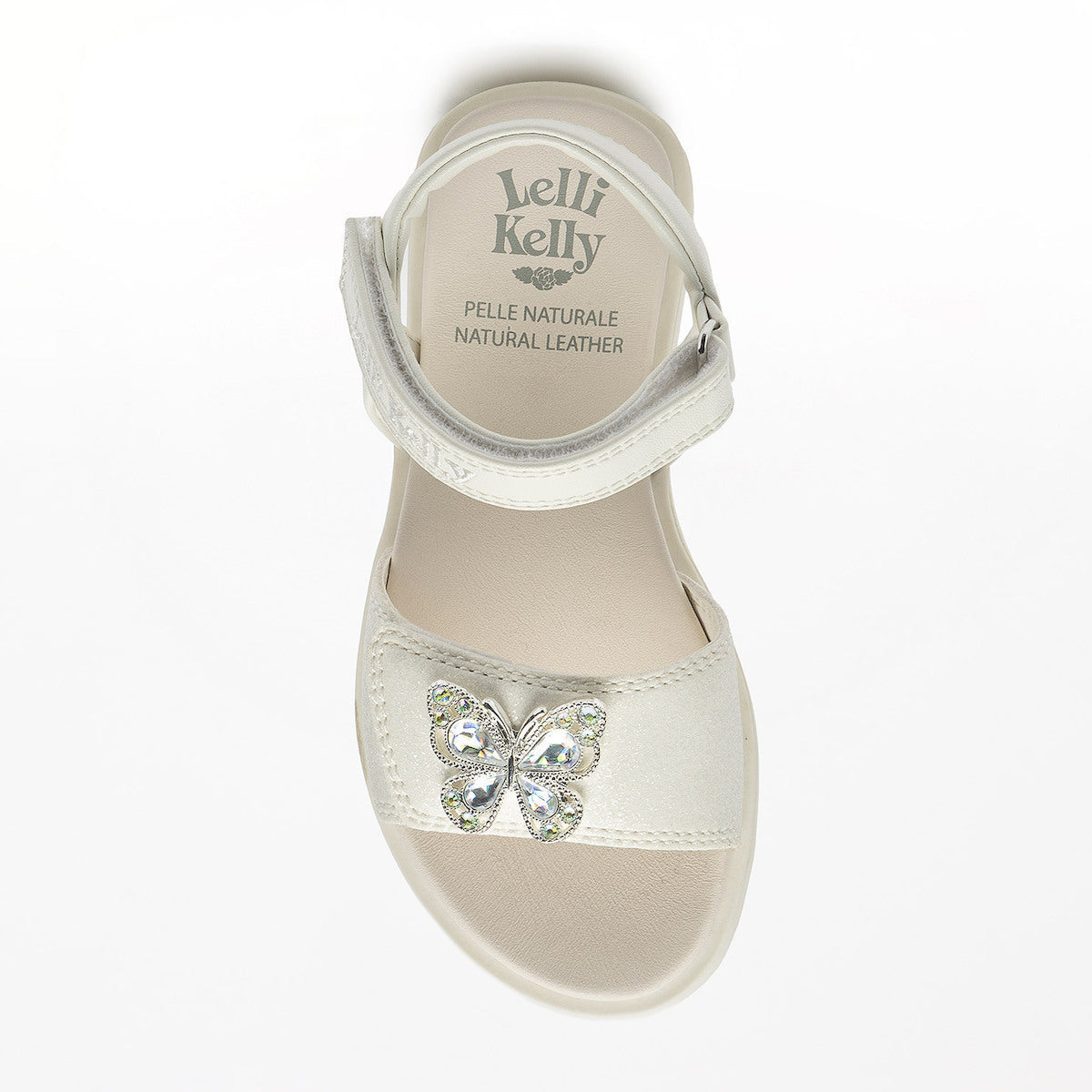 LelliKelly Nathalie Leather Sandal LKCV 5510 White Glitter