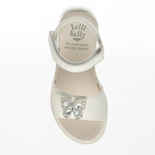LelliKelly Nathalie Leather Sandal LKCV 5510 White Glitter