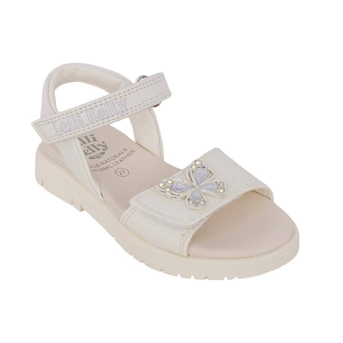 LelliKelly Nathalie Leather Sandal LKCV 5510 White Glitter
