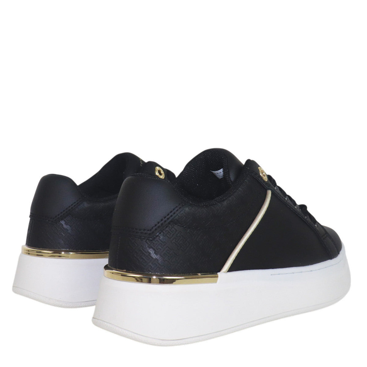 Tommy Hilfiger Monogram Charm Girls Lace-Up Black Sneakers T3A9-35093-1955999