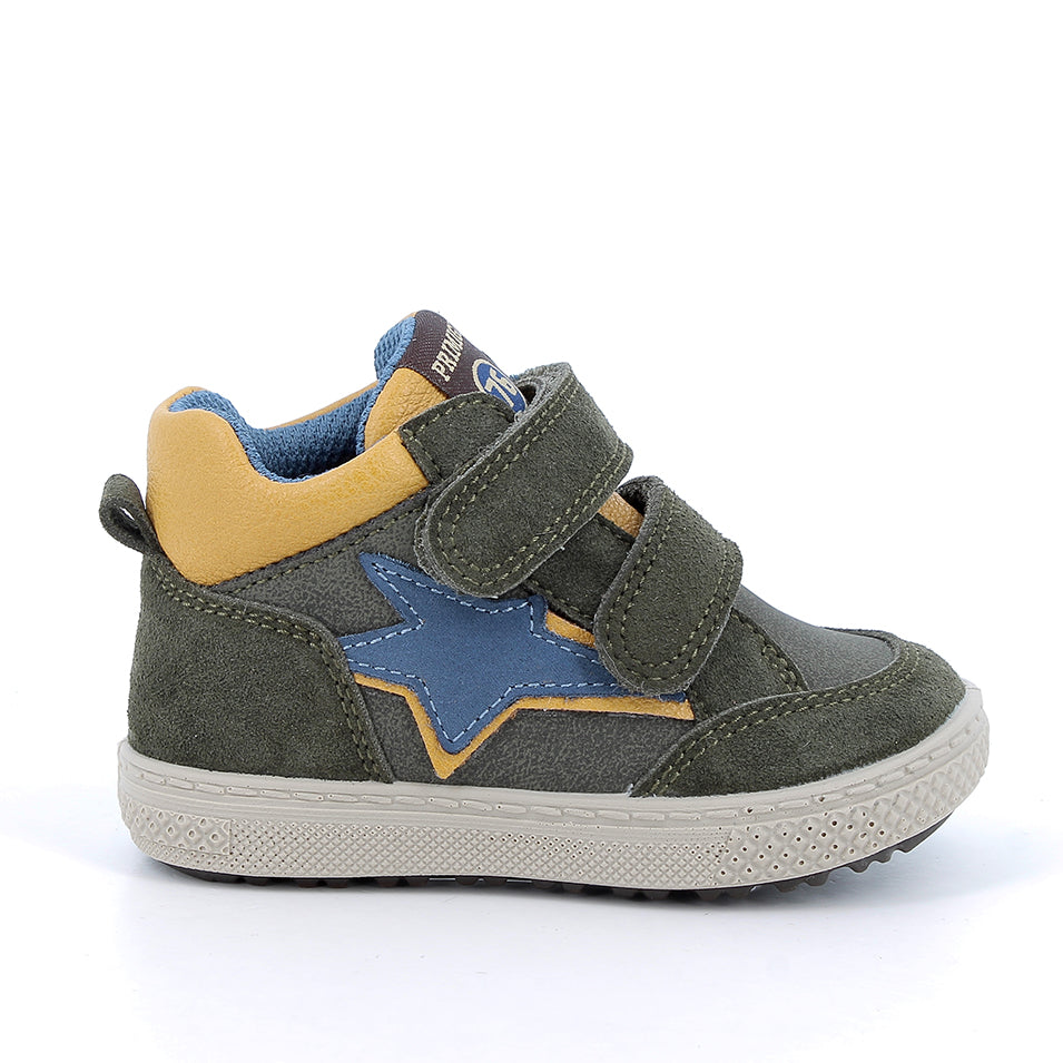 Boys' Green Velcro Sneakers for First Steps