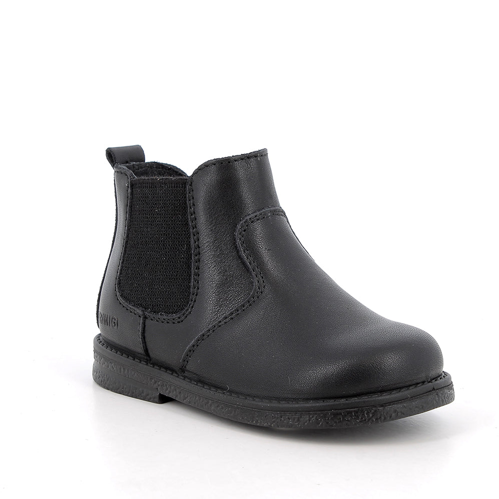 Boys' Black Chelsea Boots with Zip for First Steps