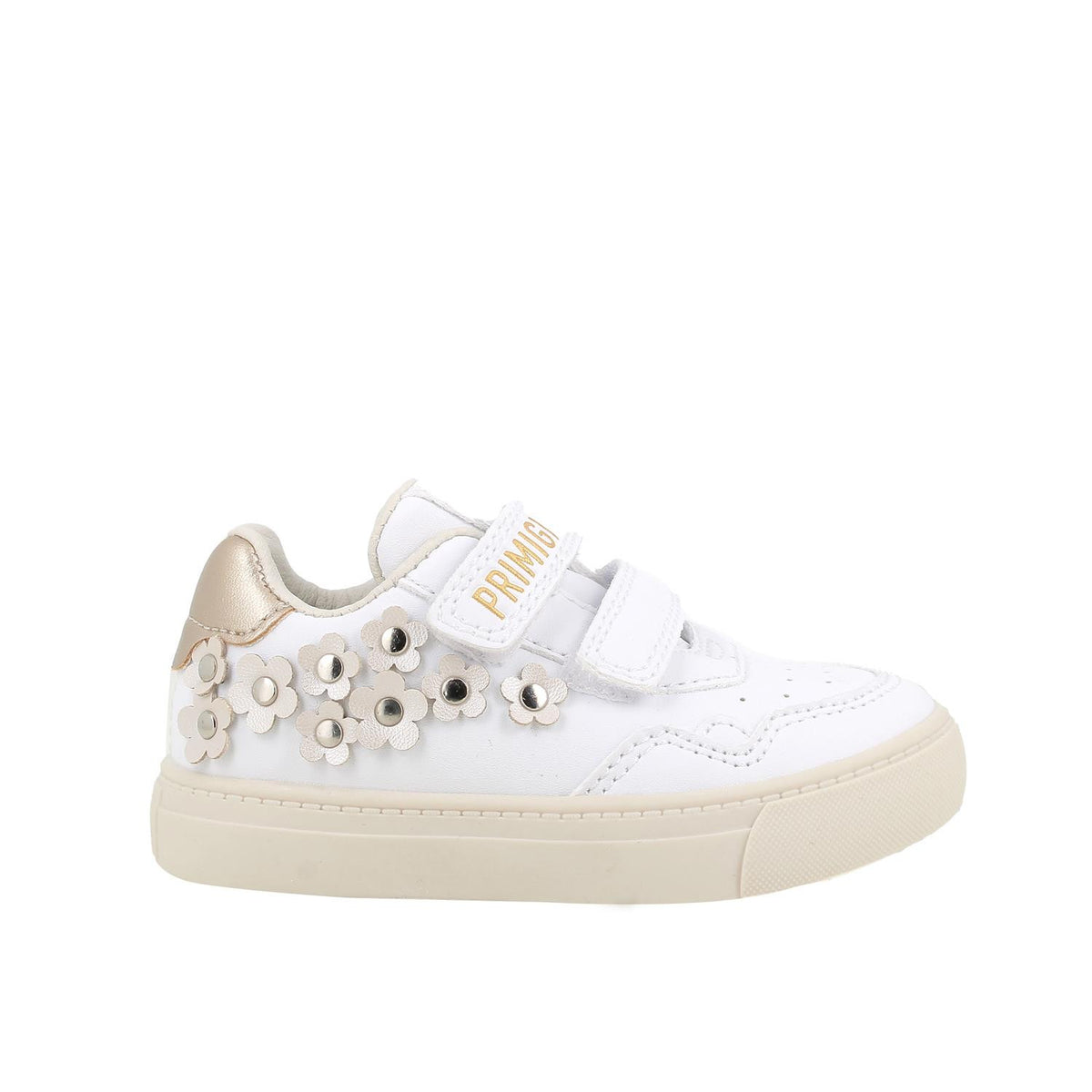Girls' White Velcro Sneakers for First Steps