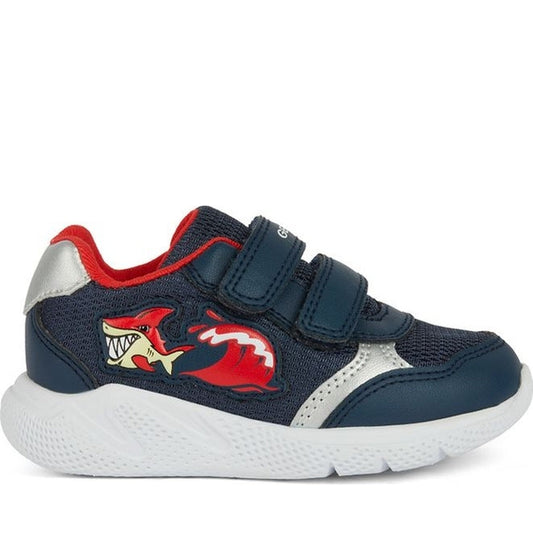 Geox Boys' Navy and Red Sprintye Sneakers - Comfortable, Breathable, and Stylish